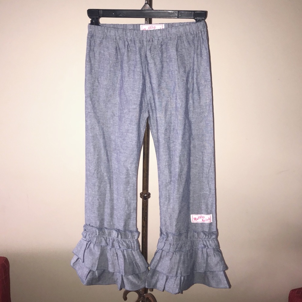 Girls lightweight ruffled pants